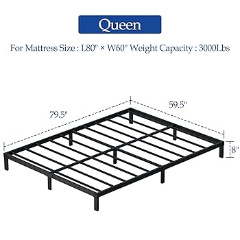 はむページ QFTIME Heavy-Duty Queen Size Bed Frame with Headboard, 18